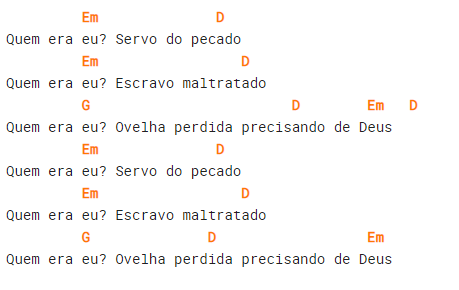 Tab da música Quem Era Eu, sucesso do Irmão Lázaro