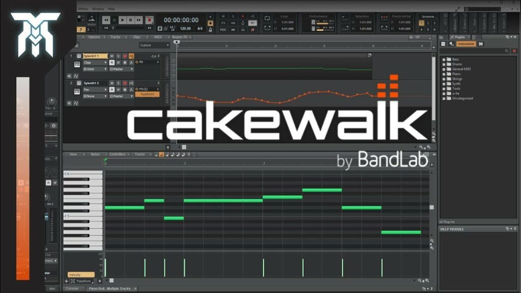 Interfaz de Cakewalk by BandLab, software de plugins ideal para tener entre los equipos de home studio