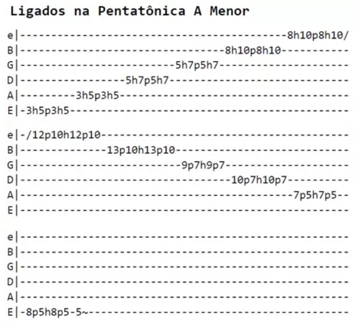 Ligados na escala pentatônica de Lá menor