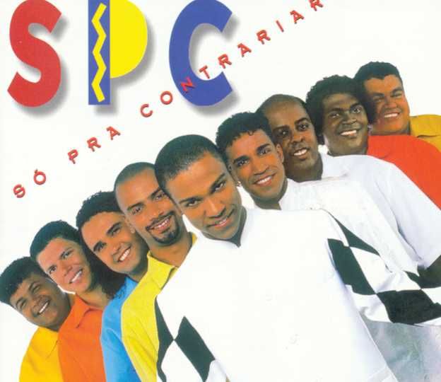 Integrantes do grupo Só Pra Contrariar na capa do disco de 1997