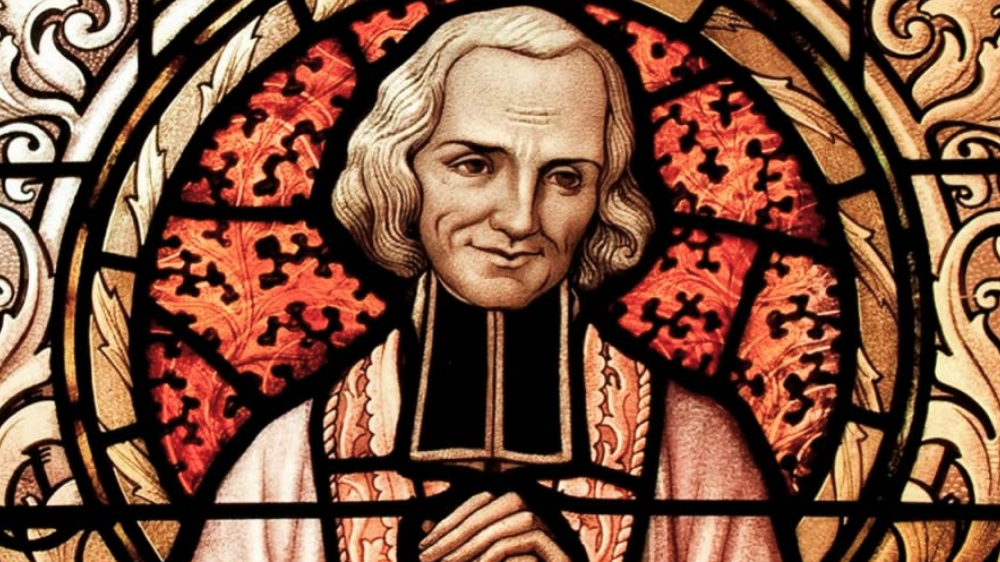 ilustração em vitral de João Maria Batista Vianney