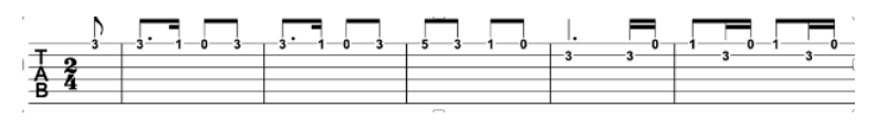 como ler tablatura - exemplo de tab