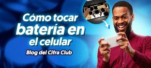 En la imagen hay una persona tocando batería en el celular y está escrito: Cómo tocar batería en el celular