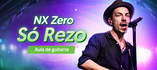 Os músicos Di Ferrero e Gee Rocha. Texto na imagem: Só Rezo. NX Zero. Aulapix bet aviatorguitarra.