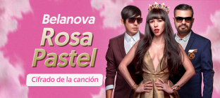 Los integrantes del grupo Belanova. Texto en la imagen: Cifrado de la canción "Rosa Pastel"