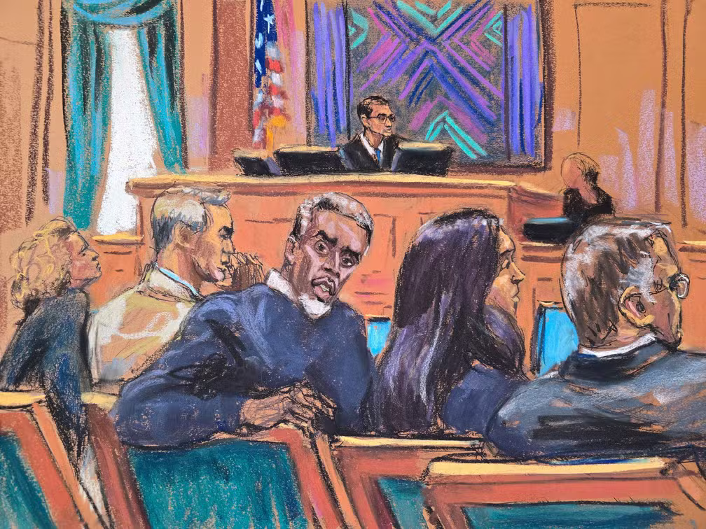 Sean 'Diddy' Combs em tribunal durante o julgamento