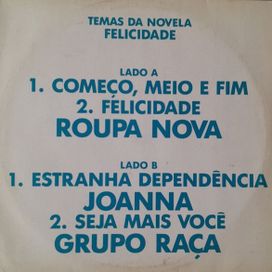 Temas Da Novela Felicidade Roupa Nova Joanna Grupo Raça - 1991 • Sencillo/EP