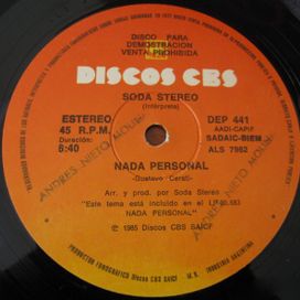 Nada Personal - 1985 • Single/EP
