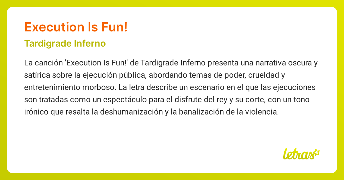 Significado de la canción EXECUTION IS FUN! (Tardigrade Inferno ...