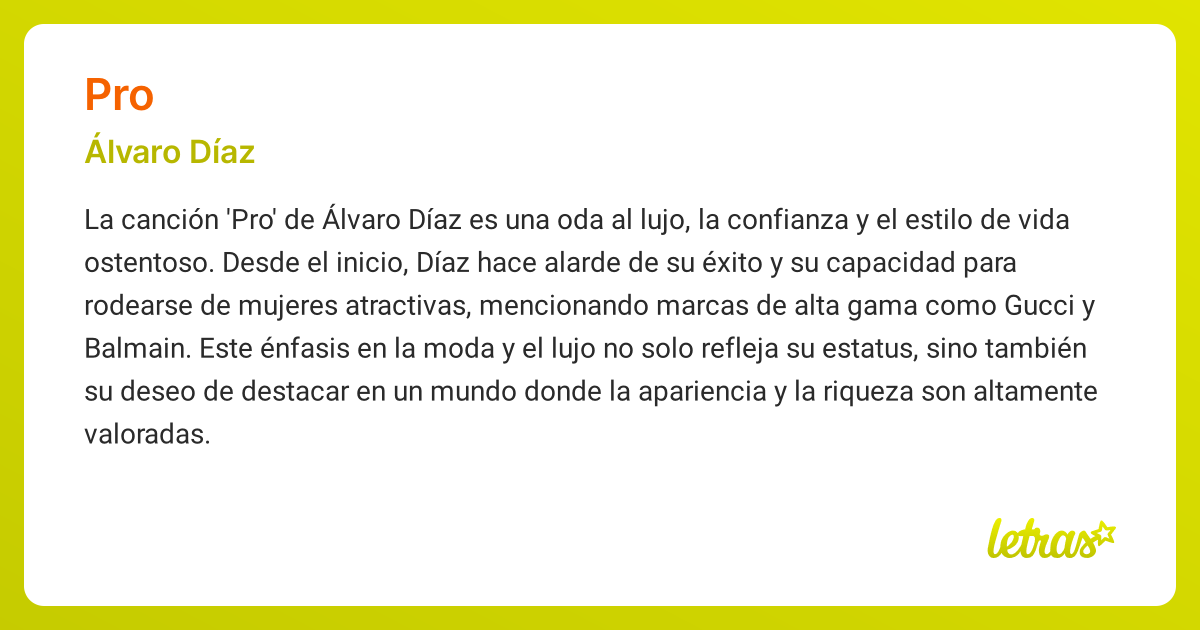 Significado de la cancion PRO Alvaro Diaz LETRAS.COM