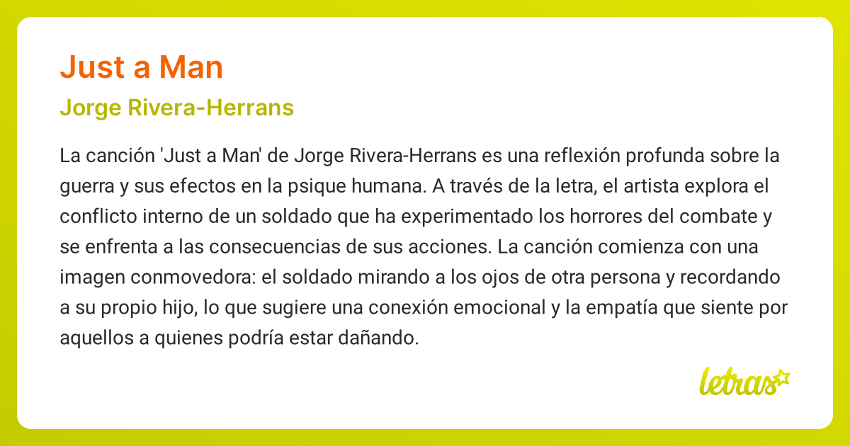 Significado de la canción JUST A MAN (Jorge Rivera-Herrans) - LETRAS.COM