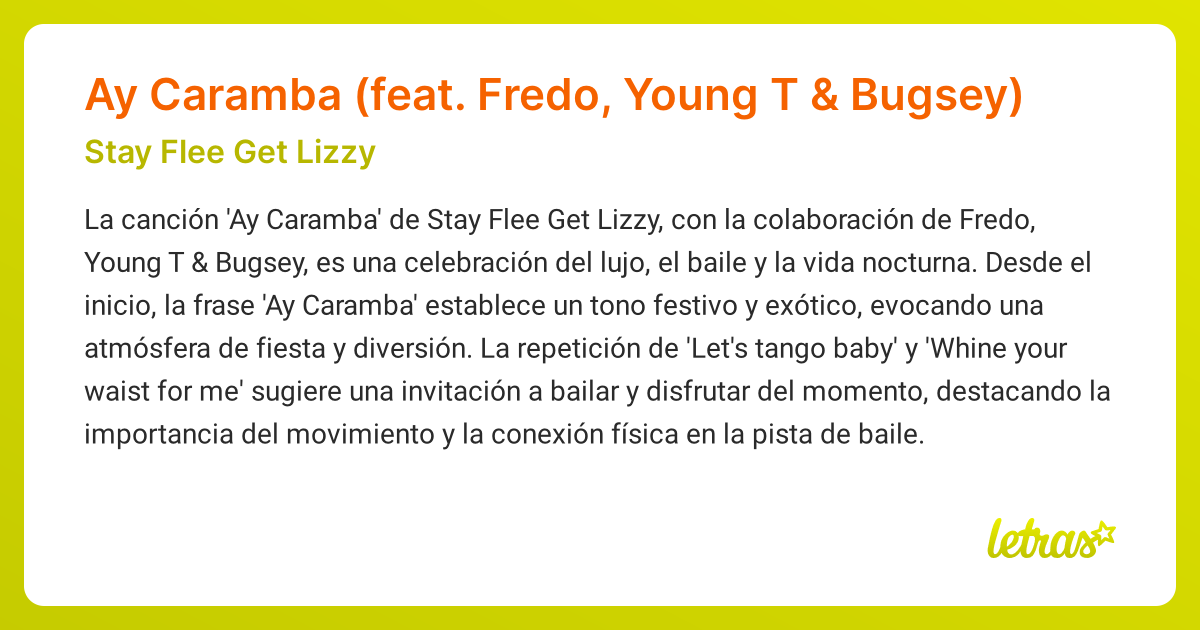 Significado de la canción Ay Caramba (feat. Fredo, Young T & Bugsey ...