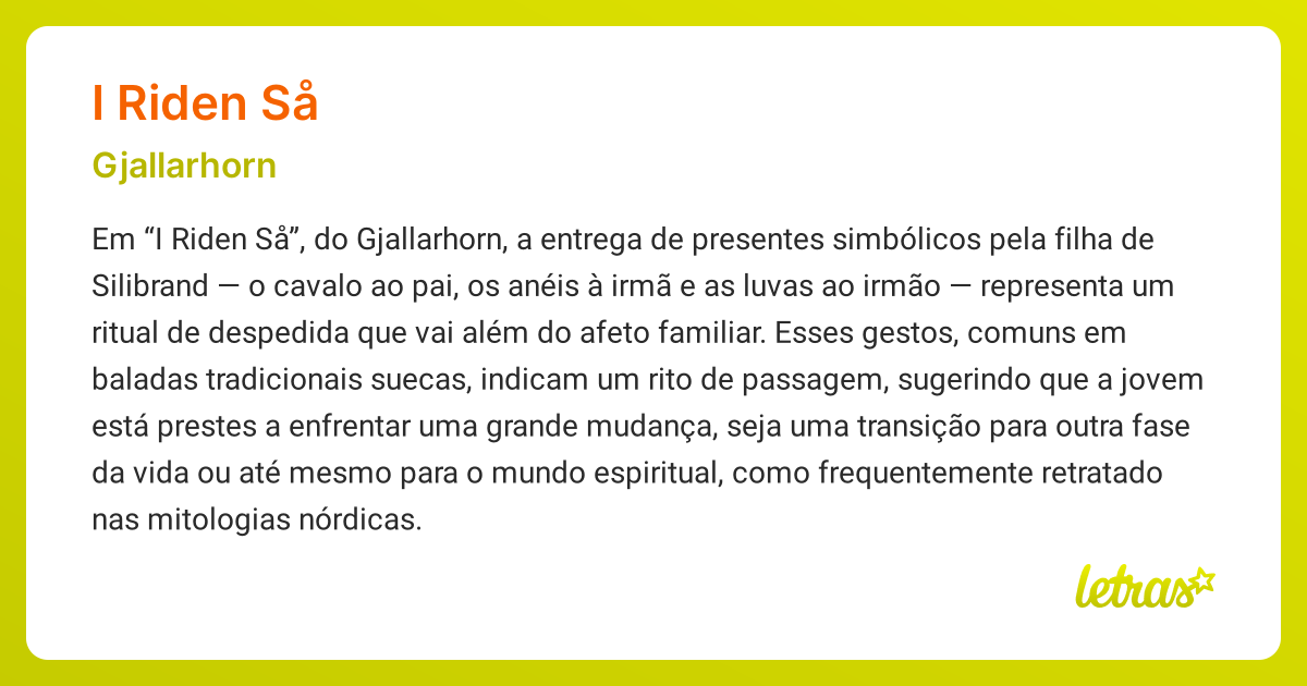 Significado da música I RIDEN SÅ (Gjallarhorn) - LETRAS.MUS.BR