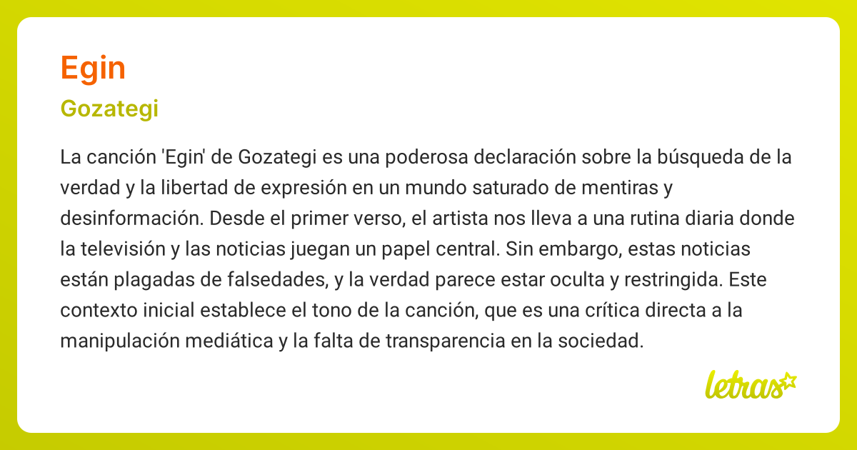 Significado de la canción EGIN (Gozategi) - LETRAS.COM