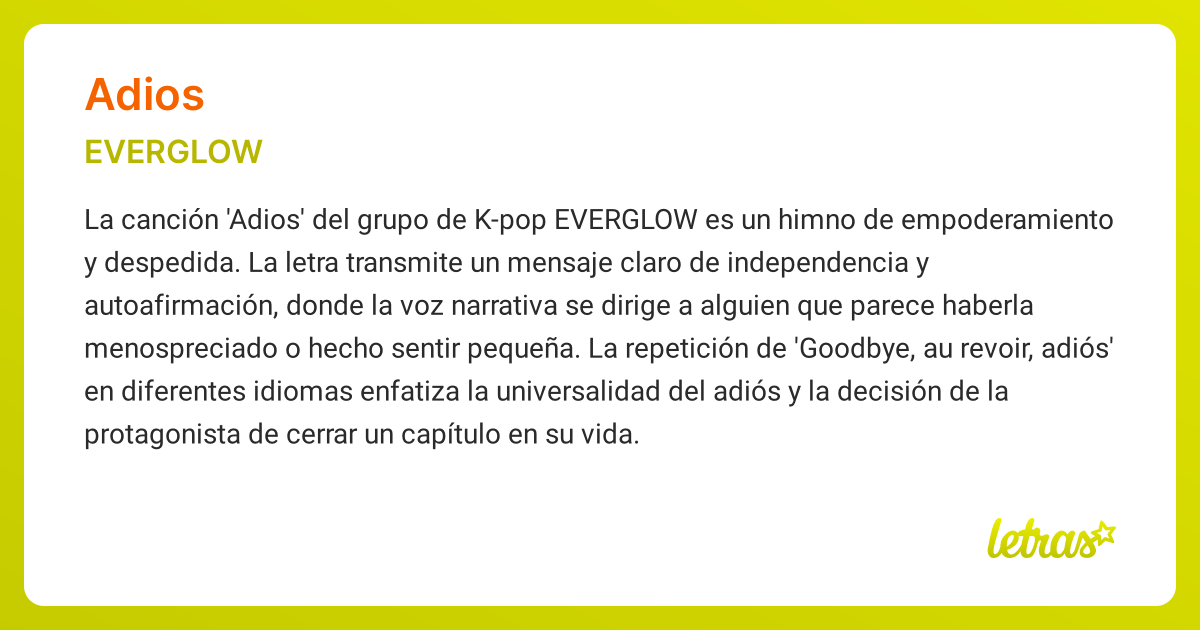 Significado de la canción ADIOS (EVERGLOW)