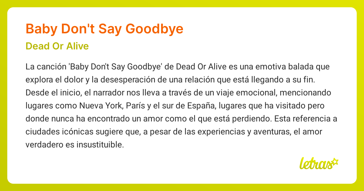 Significado de la canción BABY DON