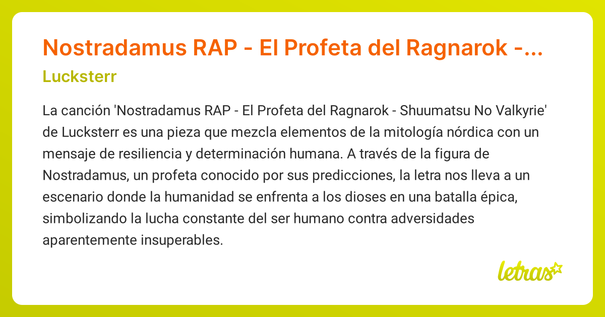 Significado de la canción Nostradamus RAP - El Profeta del Ragnarok ...
