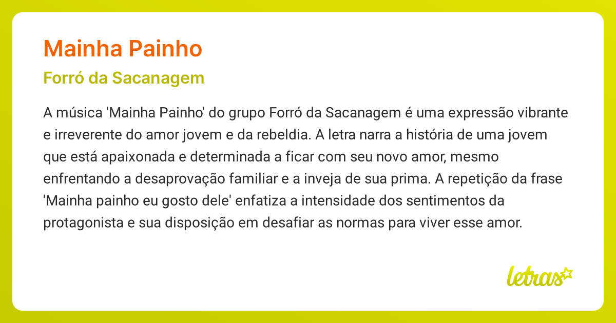 Significado da música MAINHA PAINHO (Forró da Sacanagem) - LETRAS.MUS.BR