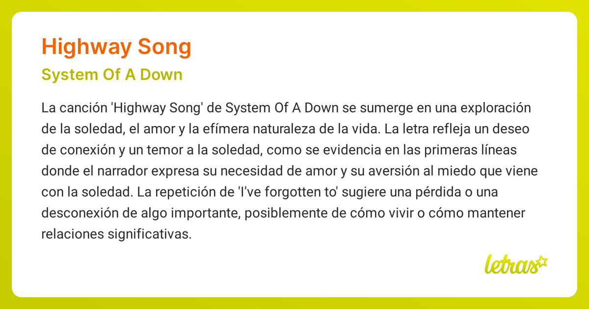 System of a down highway song lyrics clearance