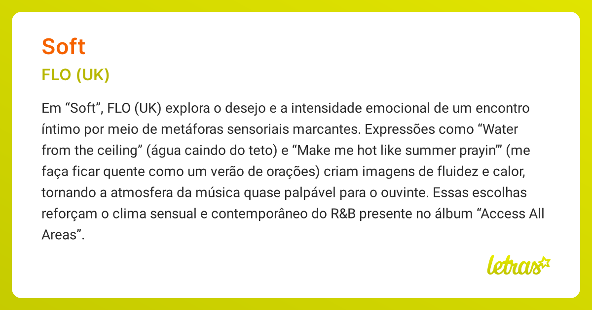 Significado da música SOFT (FLO (UK)) - LETRAS.MUS.BR