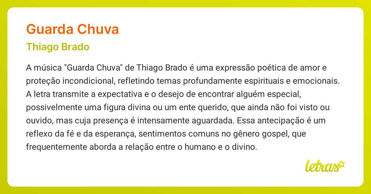 Significado da música GUARDA CHUVA (Thiago Brado) - LETRAS.MUS.BR