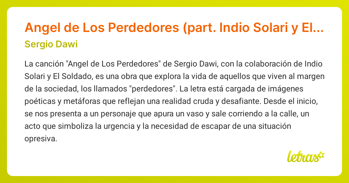 Significado de la canción Angel de Los Perdedores (part. Indio Solari y ...