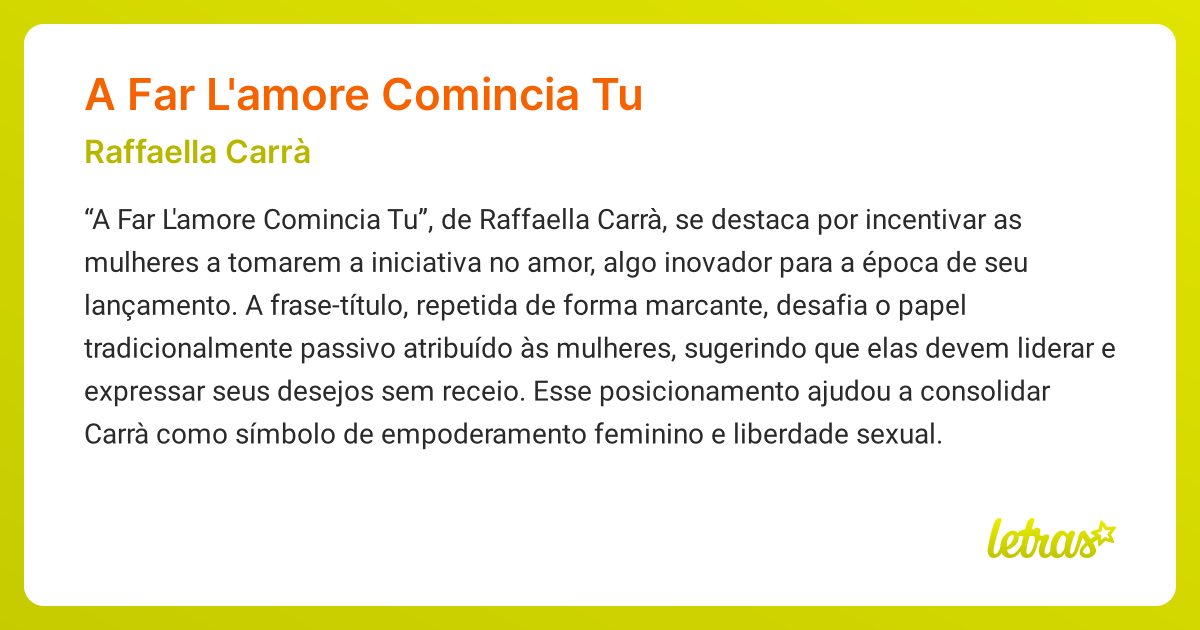 Significado da música A FAR L