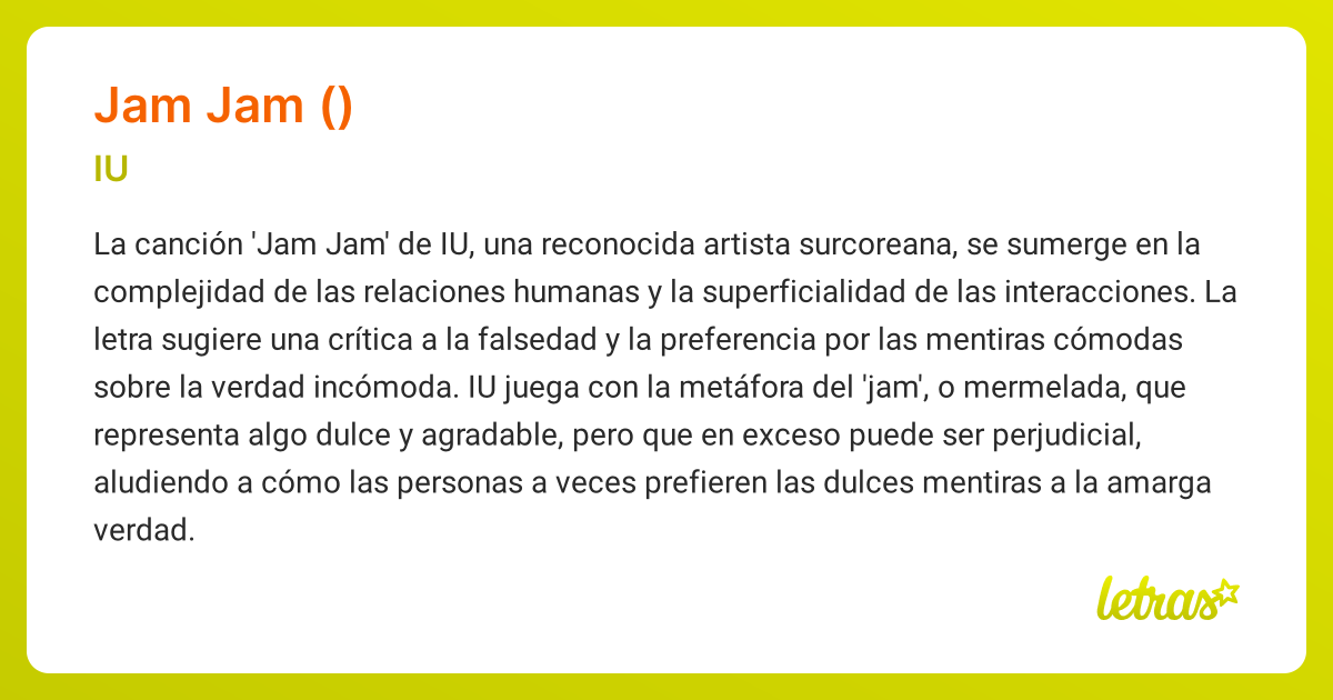Significado de la canción JAM JAM (잼잼) (IU )