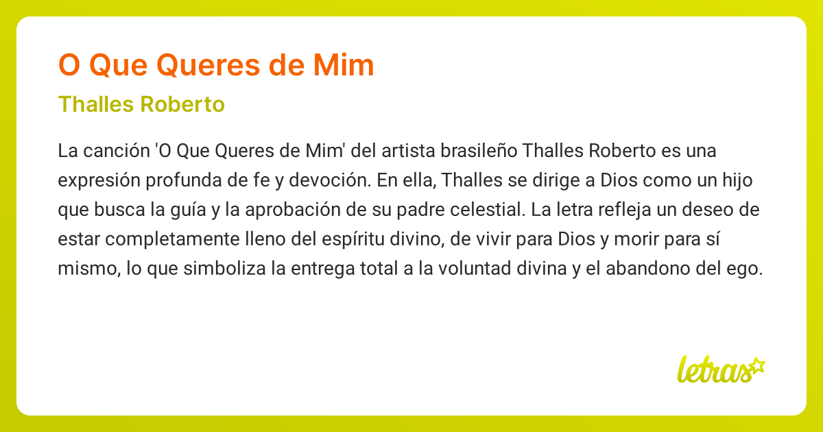 Significado de la canción O QUE QUERES DE MIM (Thalles Roberto ...