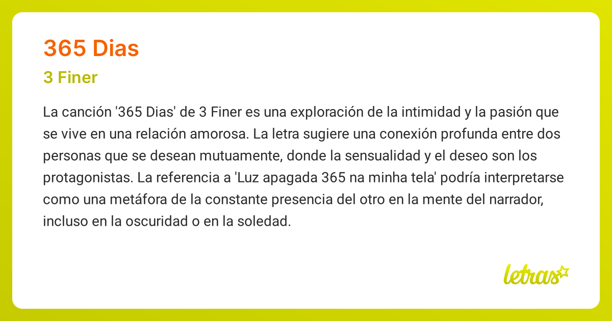 Significado de la canción 365 DIAS (3 Finer) - LETRAS.COM