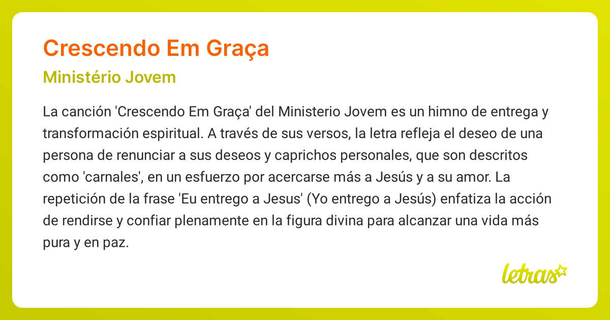Significado de la canción CRESCENDO EM GRAÇA (Ministério Jovem ...