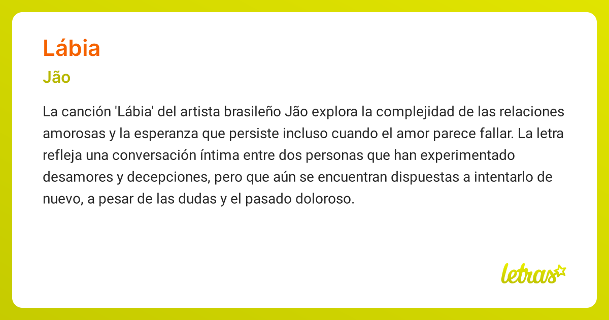 Significado de la canción LÁBIA (Jão)