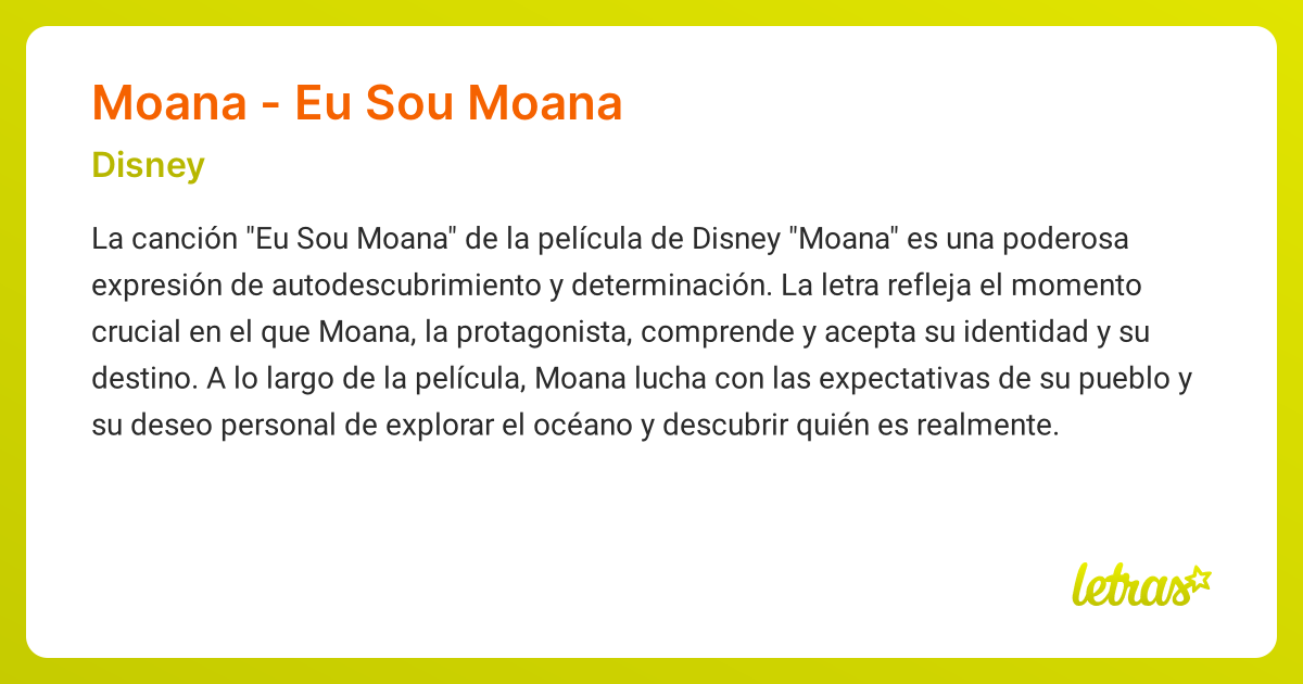 Significado de la canción MOANA - EU SOU MOANA (Disney) - LETRAS.COM