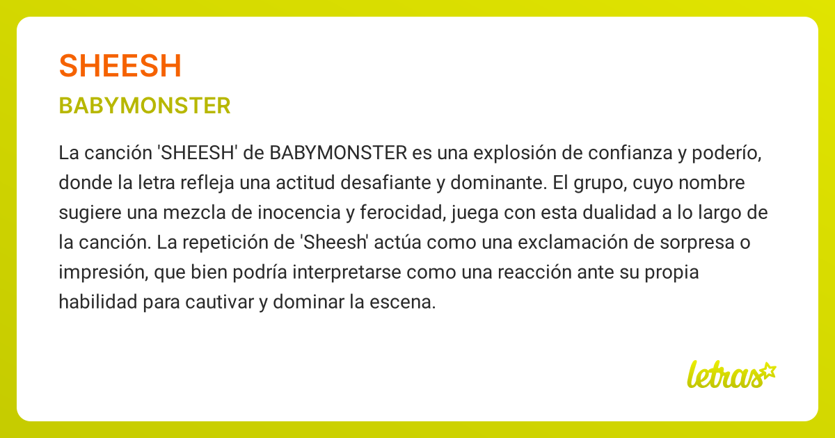 Significado de la canción SHEESH (BABYMONSTER)