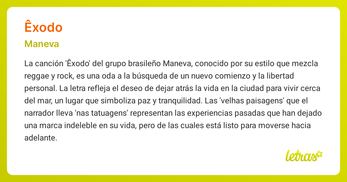 Significado de la canción ÊXODO (Maneva) - LETRAS.COM