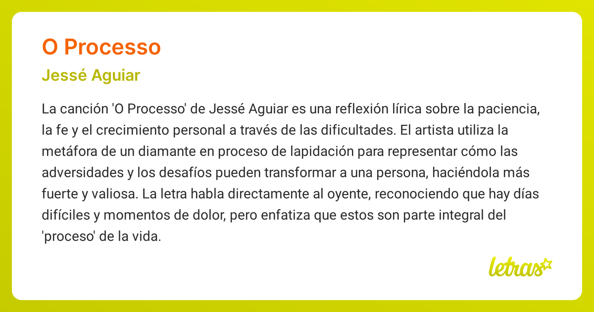 Significado de la canción O PROCESSO (Jessé Aguiar) - LETRAS.COM