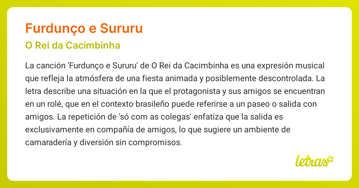 Significado de la canción FURDUNÇO E SURURU (O Rei da Cacimbinha ...