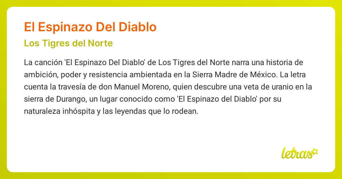 Significado de la canción EL ESPINAZO DEL DIABLO (Los Tigres del Norte ...