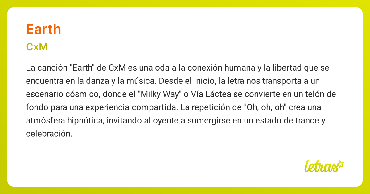 Significado de la canción EARTH (CxM) - LETRAS.COM