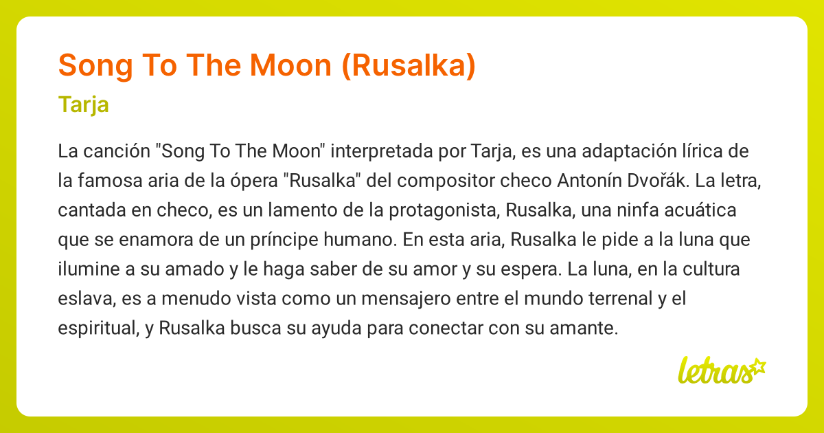 Song To The Moon (rusalka) Chant - Antonin, Dvo Ak - Livres