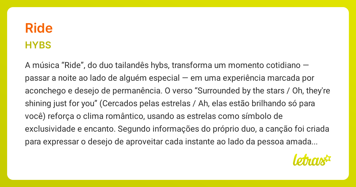 Significado da música RIDE (HYBS) - LETRAS.MUS.BR