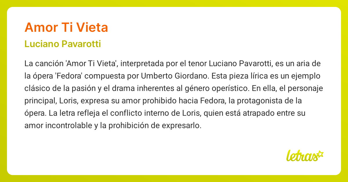 Significado De La Canción Amor Ti Vieta Luciano Pavarotti Letrascom 8279