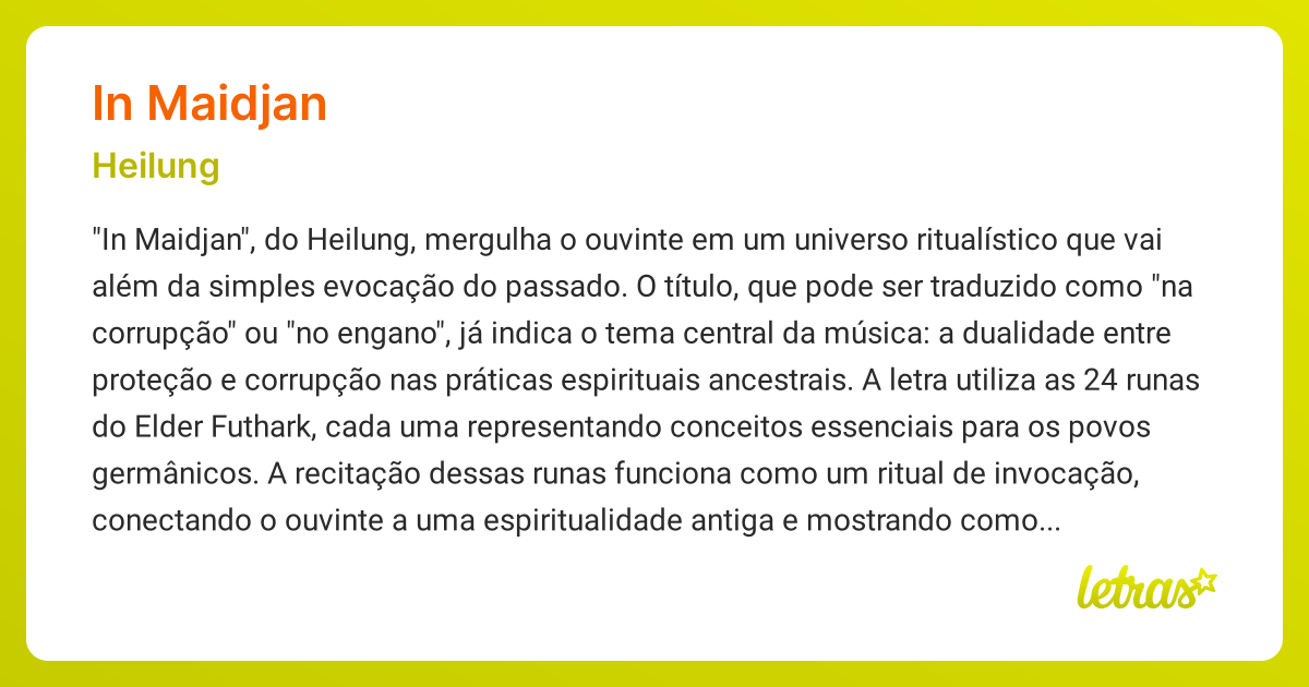 In Maidjan Heilung Letra