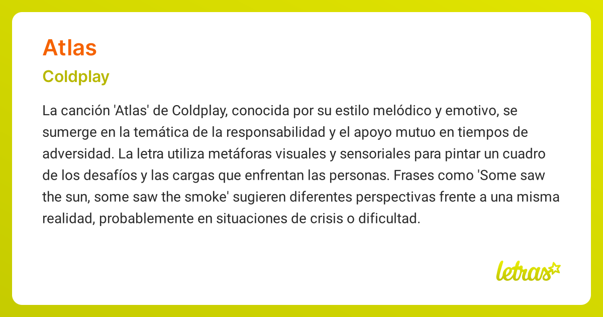 Significado de la canción ATLAS (Coldplay)