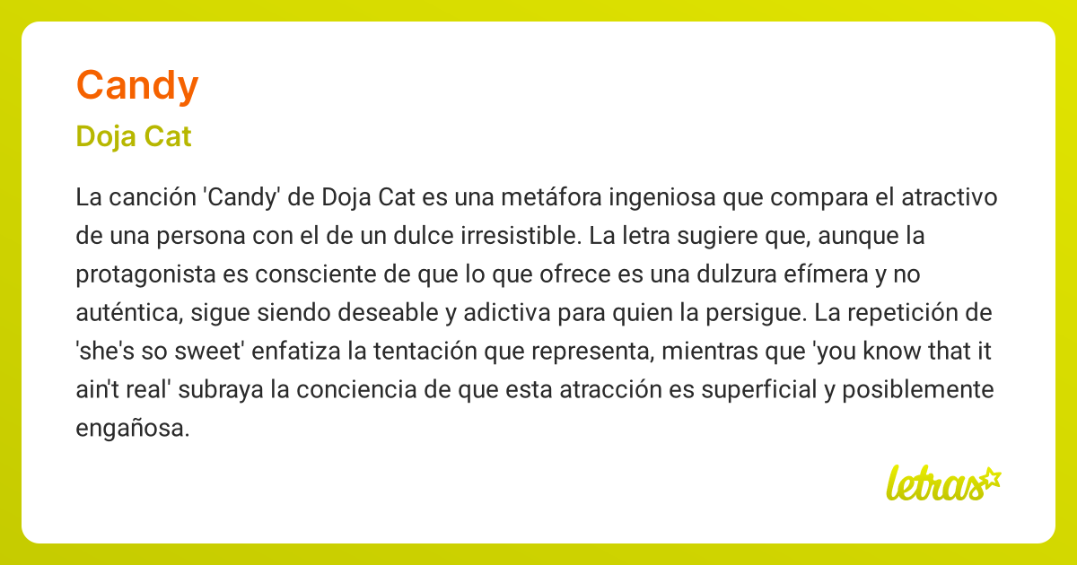 Significado de la canción CANDY (Doja Cat)