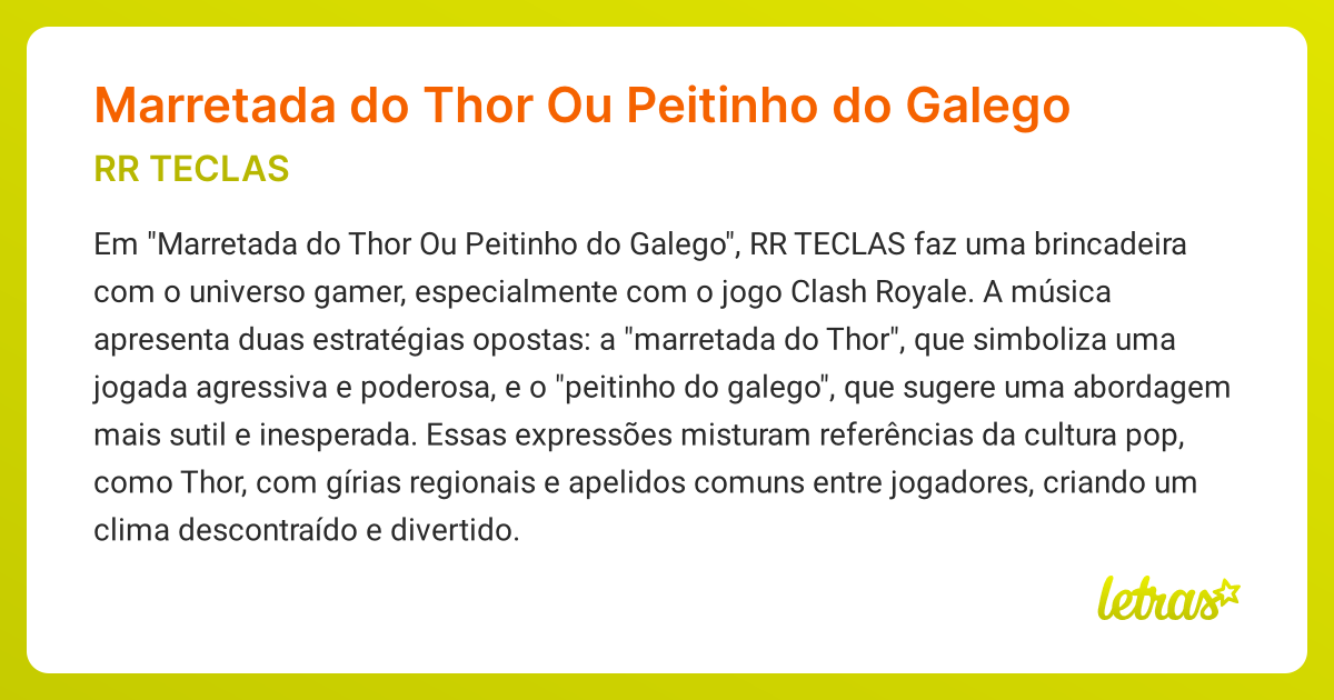 Significado da música Marretada do Thor Ou Peitinho do Galego (RR ...