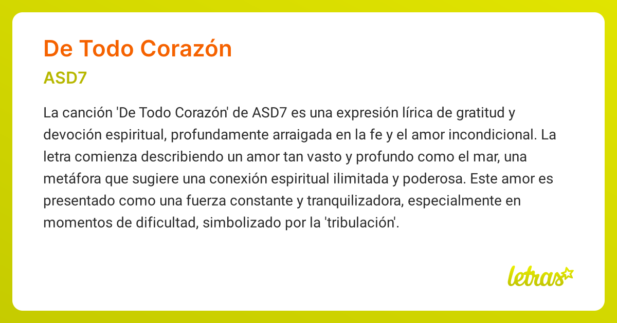 Significado de la canción DE TODO CORAZÓN (ASD7) - LETRAS.COM