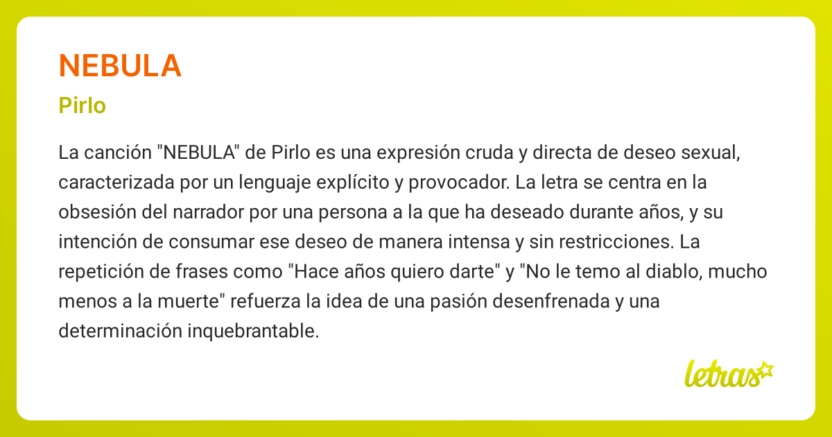 Significado de la canción NEBULA (Pirlo) - LETRAS.COM