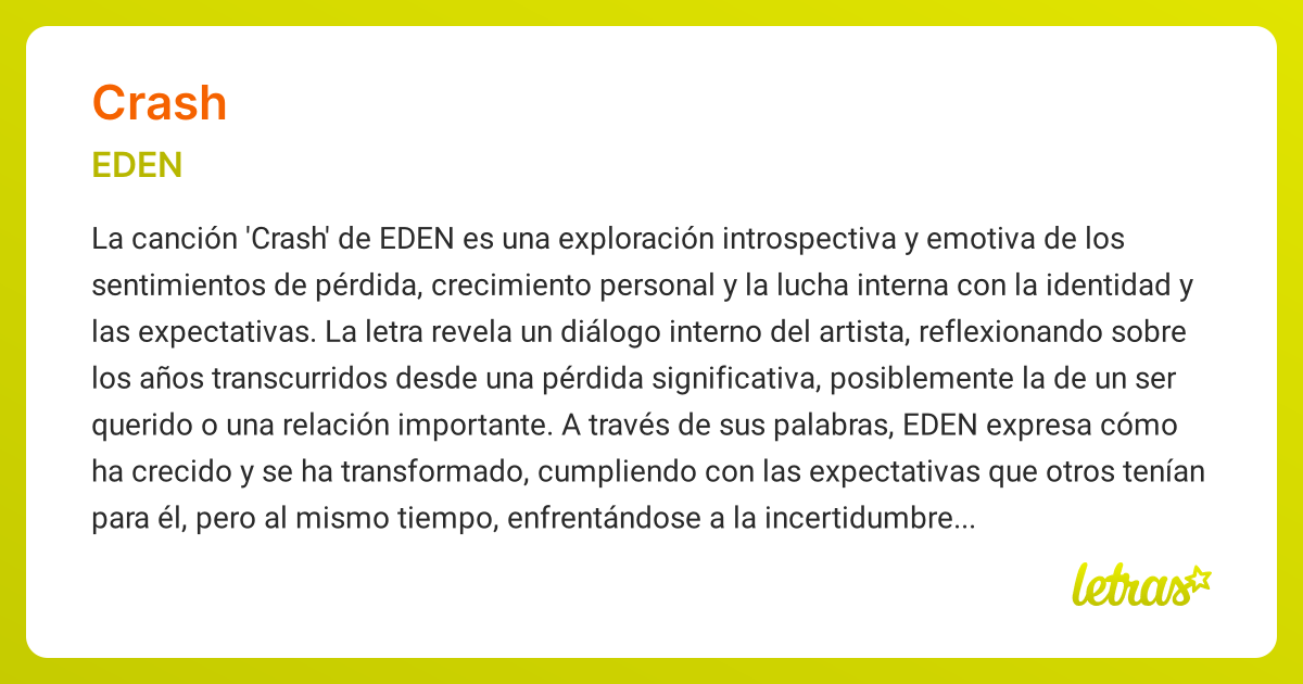 Significado de la canción CRASH (EDEN)