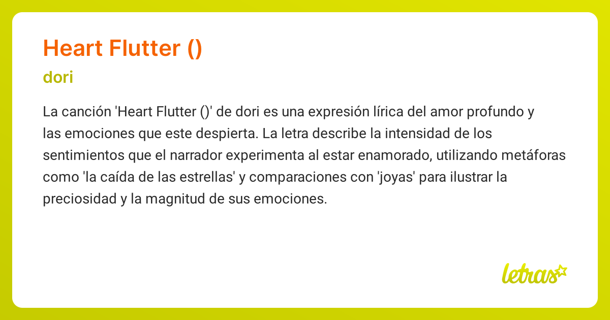 Significado de la canción HEART FLUTTER (떨림) (dori) - LETRAS.COM